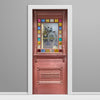 26 Stain Glass Custom Printed Vinyl Door Wrap Red