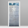 Aluminum rivets Blue Strip Vinyl Door wrap