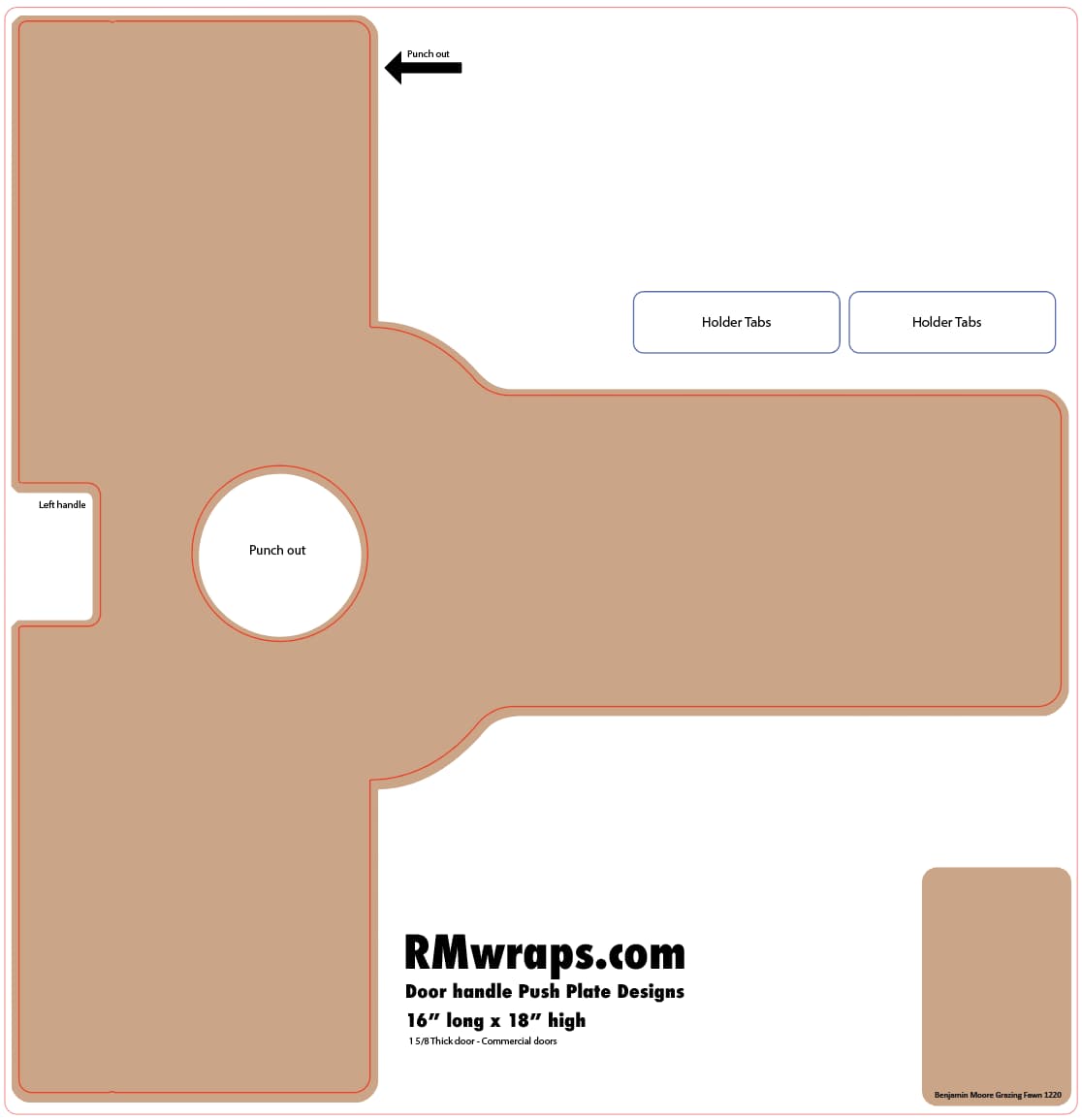 Benjamin Moore Grazing Fawn 1220 Push Plate Sticker