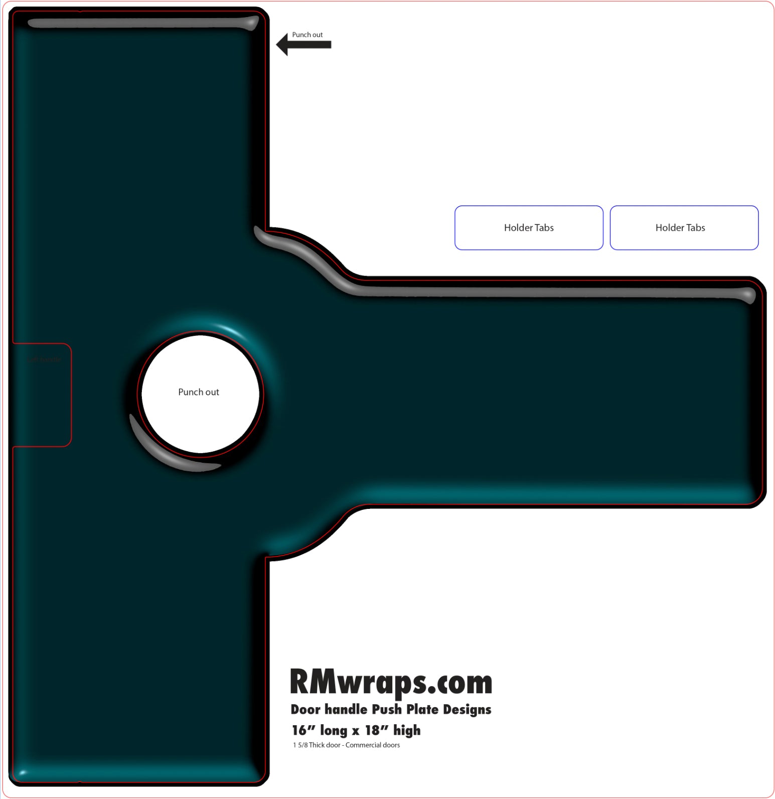 Template for vehicle wrap design with 'RMwraps.com' branding