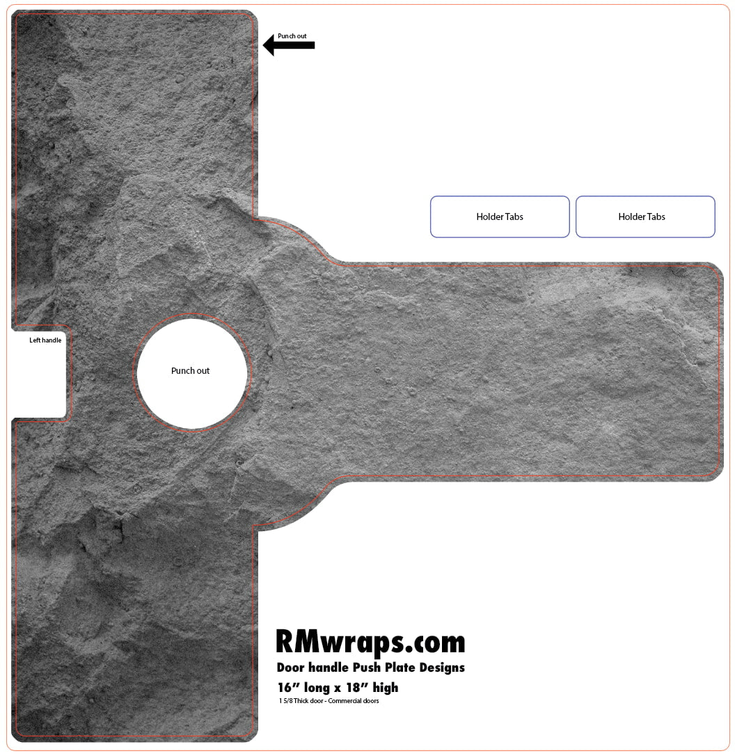 Black wall stone Push Plate Sticker