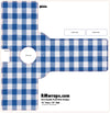 Blue and white checkered tablecloth Push Plate Sticker