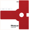 Red vinyl wrap cut sheet with text and branding on a white background