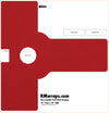 Red door handle push plate design template with text and branding on a white background