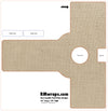 Design template for a door handle push plate with dimensions and RMwraps.com branding.
