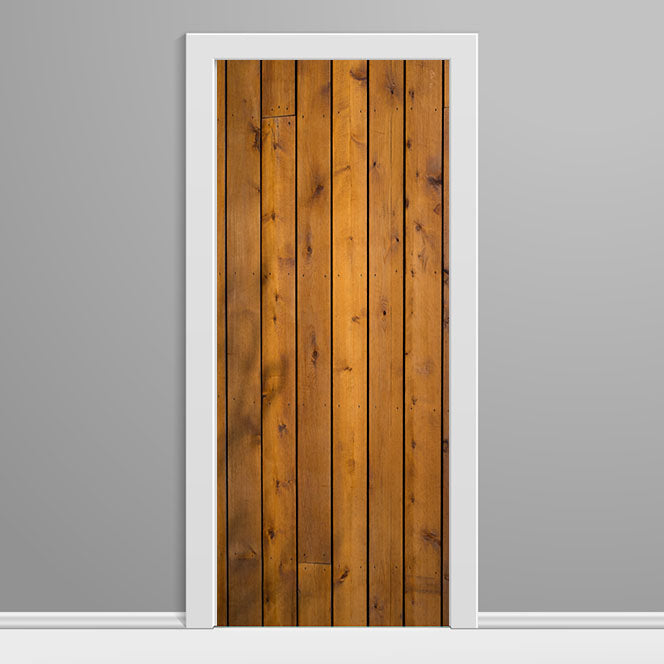 Cedar Wood Planks Custom Printed Door wrap