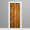 Cedar Wood Planks Custom Printed Door wrap