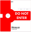 Red 'DO NOT ENTER' sign with white text on a white background, featuring RMwraps.com branding.