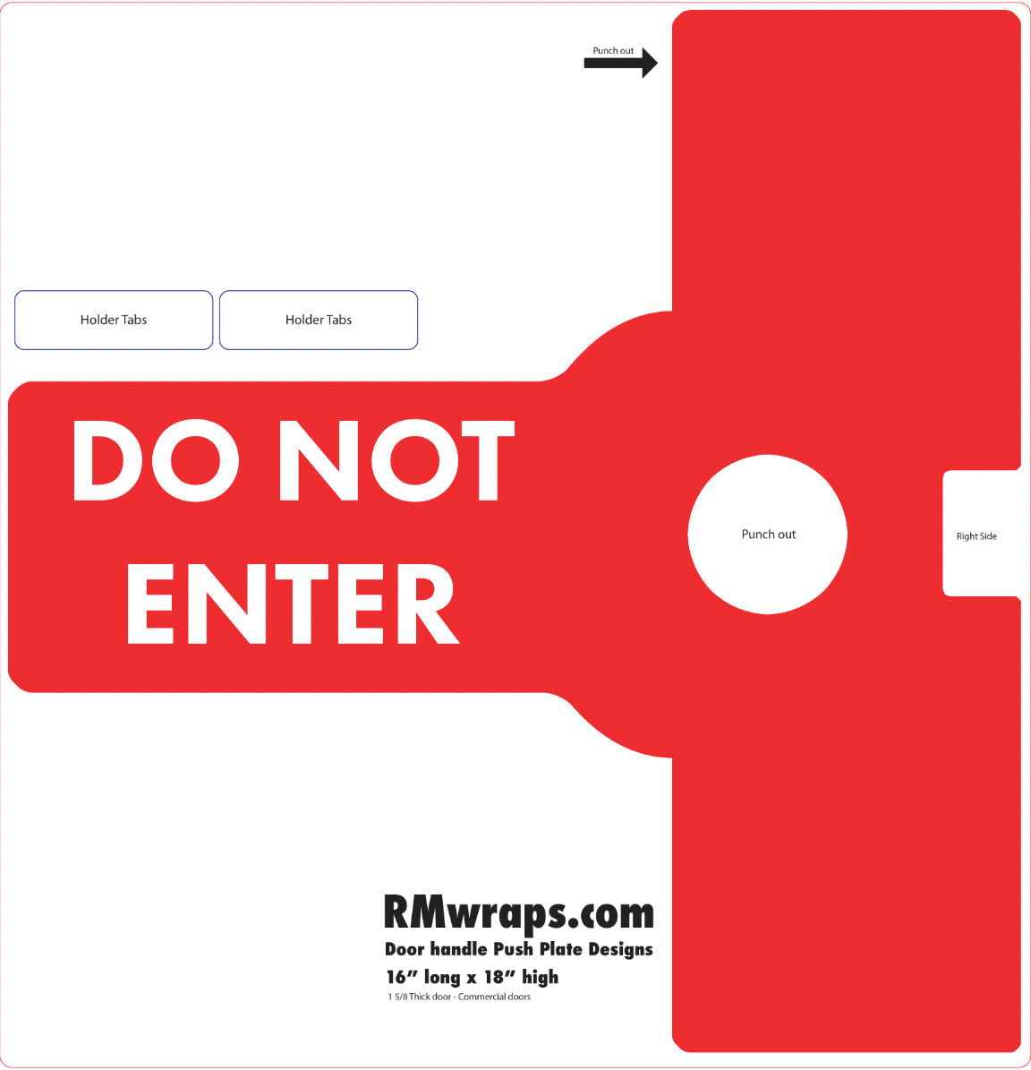 DO not enter Push Plate Sticker