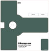 Design template for a door handle push plate with labeled parts on a white background.