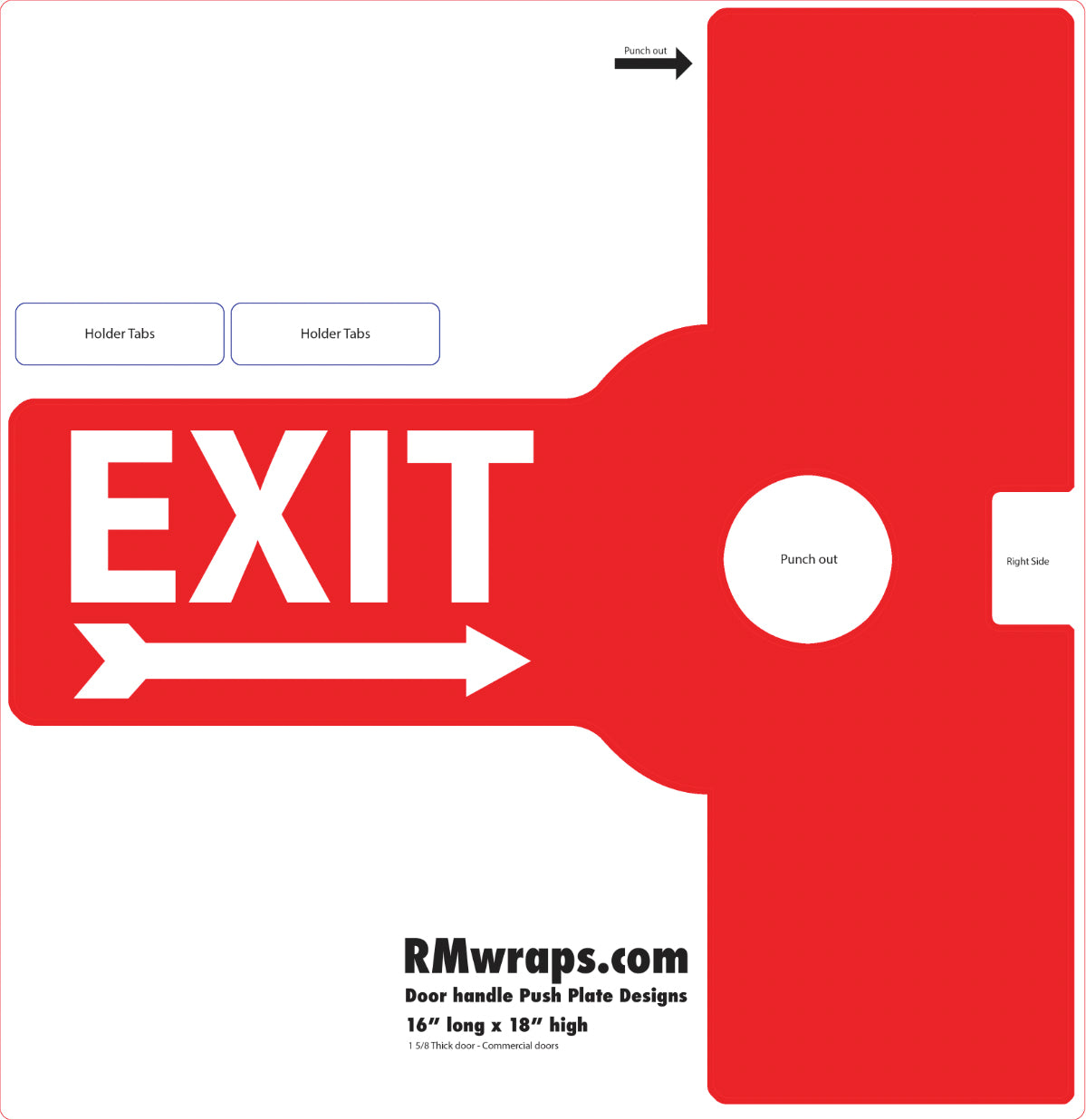 Exit Push Plate Sticker