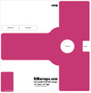 Pink door handle push plate design template with 'RMwraps.com' branding on a white background