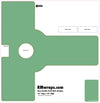Green door handle push plate design template with text and branding on a white background