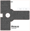 Template for a door handle push plate with labeled parts and dimensions, featuring RMwraps.com branding.