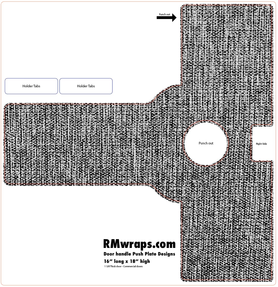 Patterned cutout design with text indicating RMwraps.com