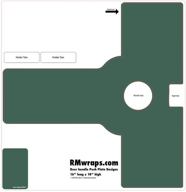 Green Agate M430-7 Push Plate Sticker