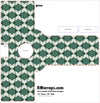 Door handle push plate design with green and white floral pattern, labeled RMwraps.com.