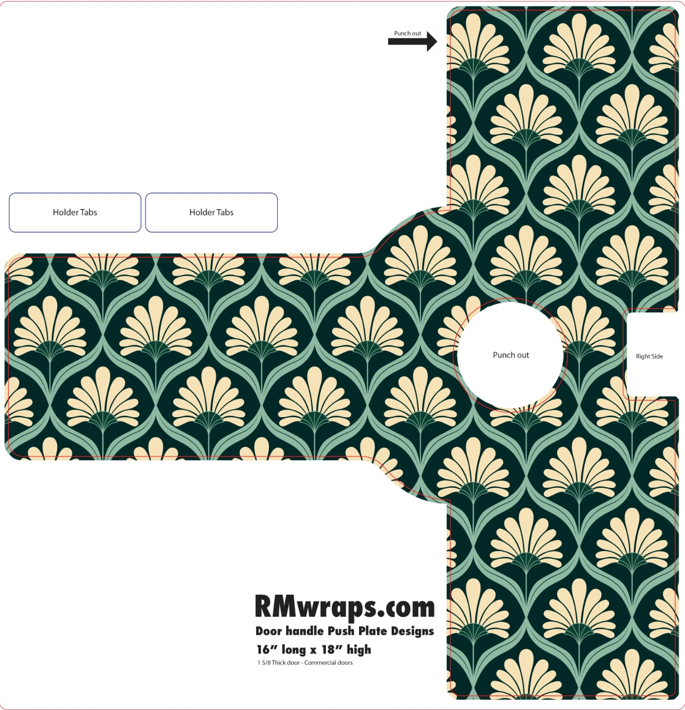 Patterned paper with scallop design on a white background, featuring RMwraps.com branding.
