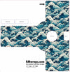 Decorative door handle plate with wave pattern and RMwraps.com branding.