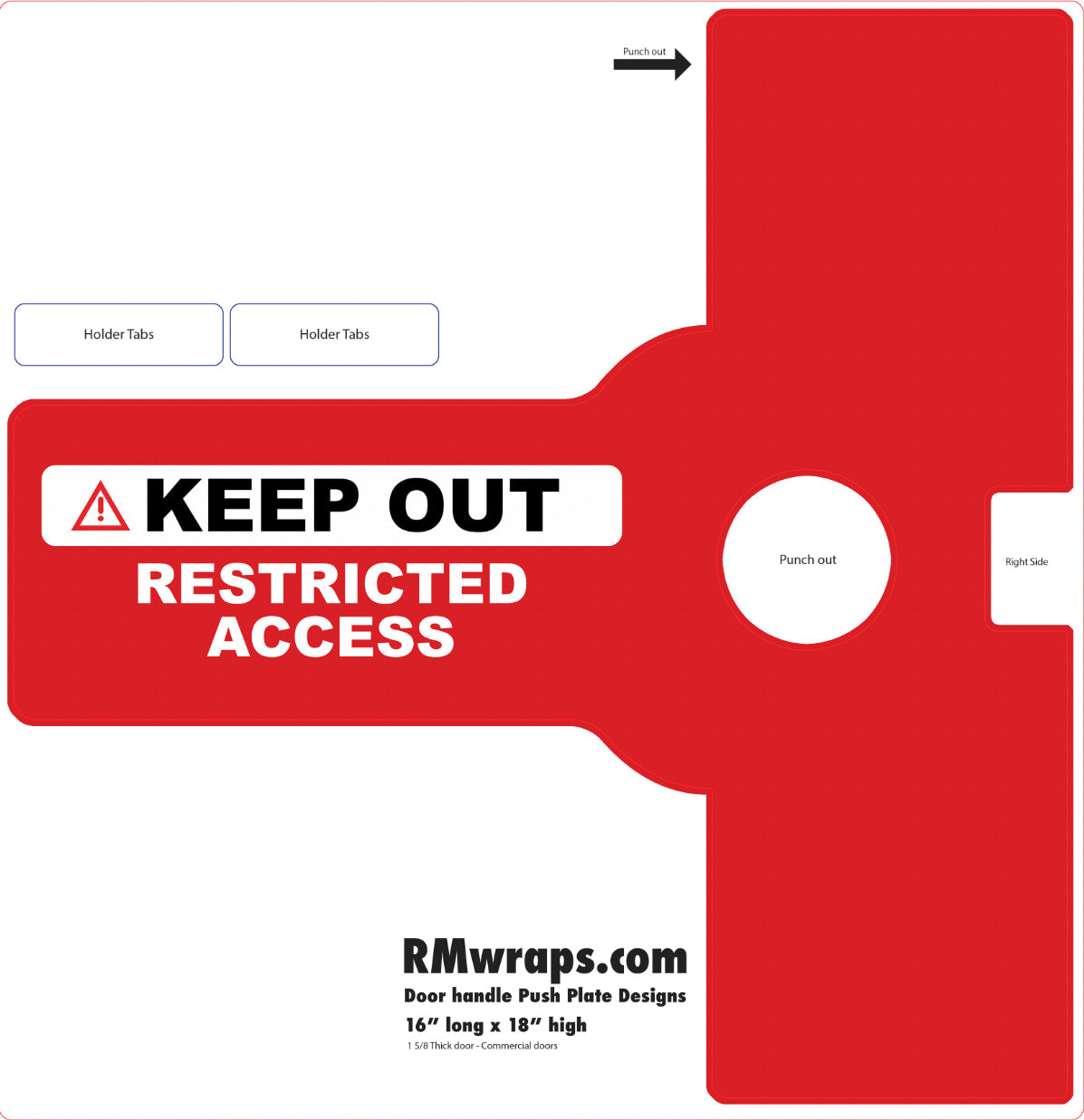 Red warning sign with 'Keep Out Restricted Access' text on a white background