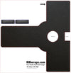 Black leather door handle wrap design with cut-out instructions on a white background