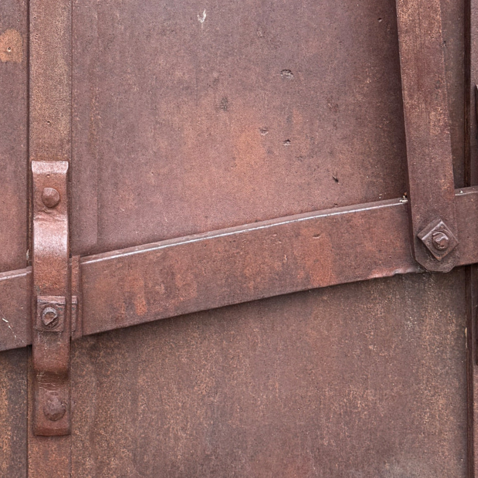 Mining Car Rusted Metal Door Wrap