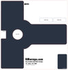 Template for door handle push plate with cut-out instructions and RMwraps.com branding.