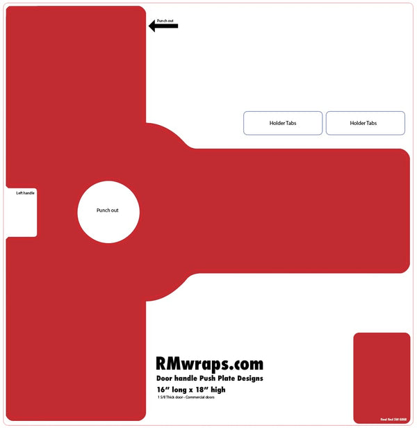 Real Red SW 6868 Push Plate Sticker