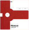 Red push plate design template with text and branding on a white background