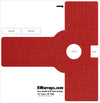 Red door handle push plate design with labeled parts on a white background, featuring RMwraps.com branding.
