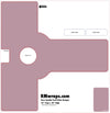 Template for a door handle push plate with labeled parts and dimensions, sourced from RMwraps.com.