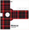 Red and black plaid door handle push plate design with RMwraps.com branding.