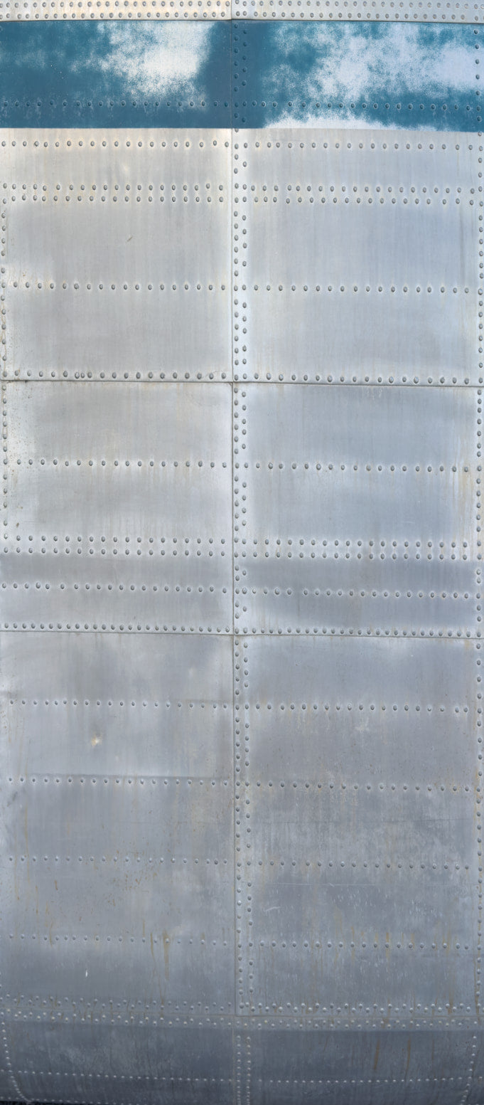 Aluminum Rivets Blue Strip Vinyl Door wrap