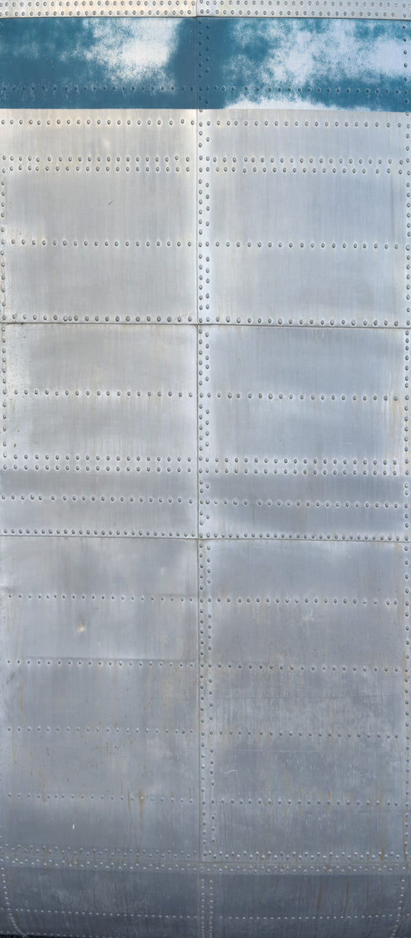 Aluminum Rivets Blue Strip Vinyl Door wrap