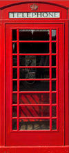 London Red Telephone Booth English Iron Phone Box Door wrap