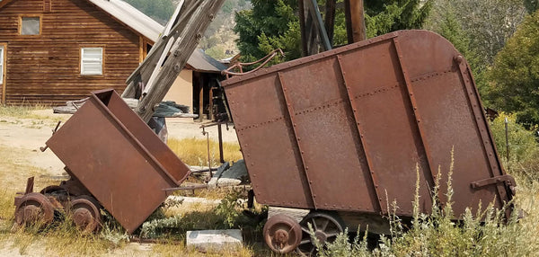 Mining Car Rusted Metal Door Wrap