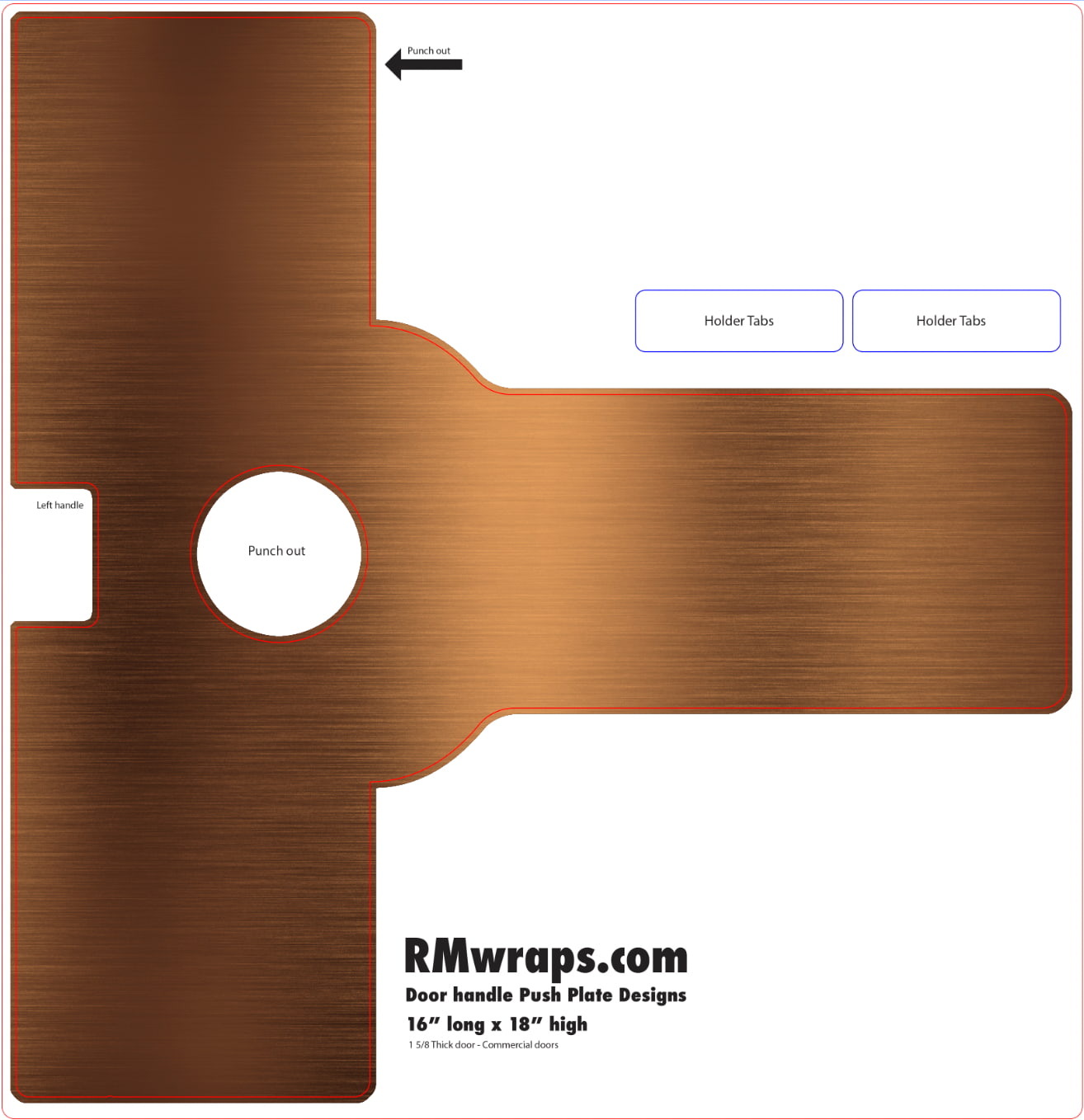 Bronze Push Plate Sticker