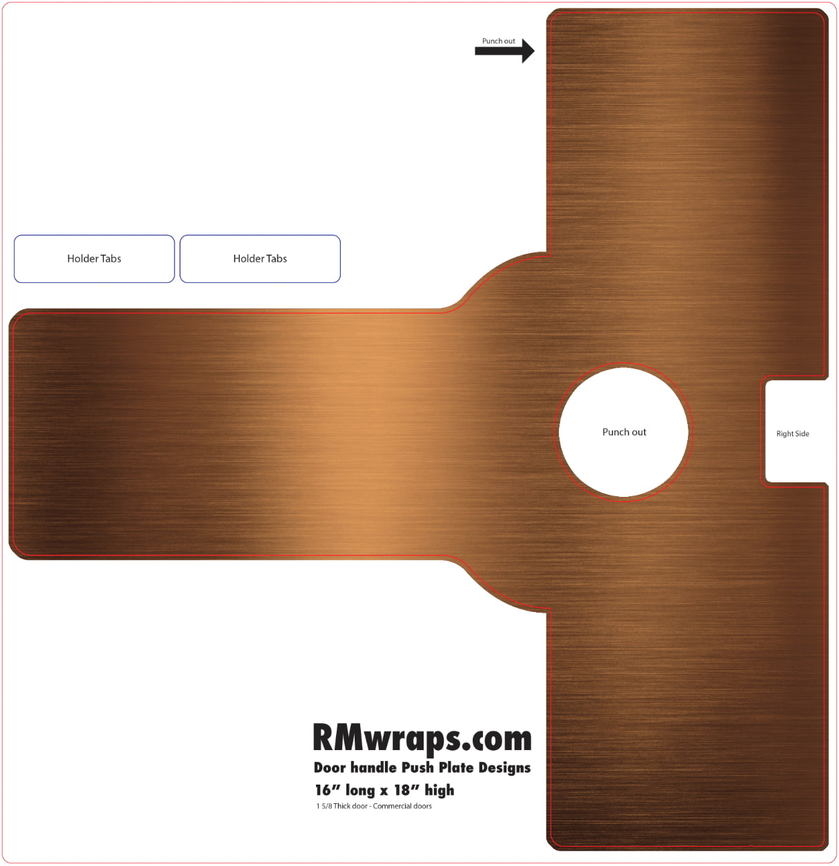 Bronze Push Plate Sticker