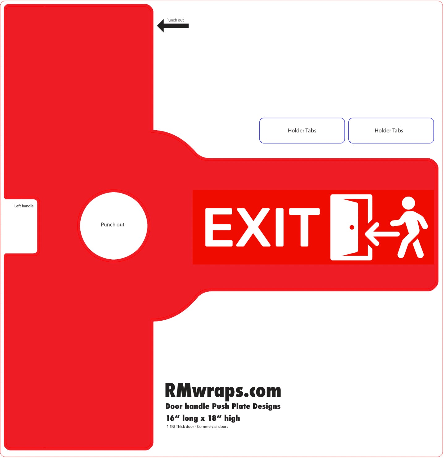Exit Guy Push Plate Sticker