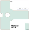 Design template for a door handle pack plate with labeled parts and dimensions, sourced from RMwraps.com.
