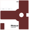 Brown push plate design with cut-out areas and RMwraps.com branding on a white background