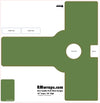 Green template with cut-out areas and text for RMwraps.com