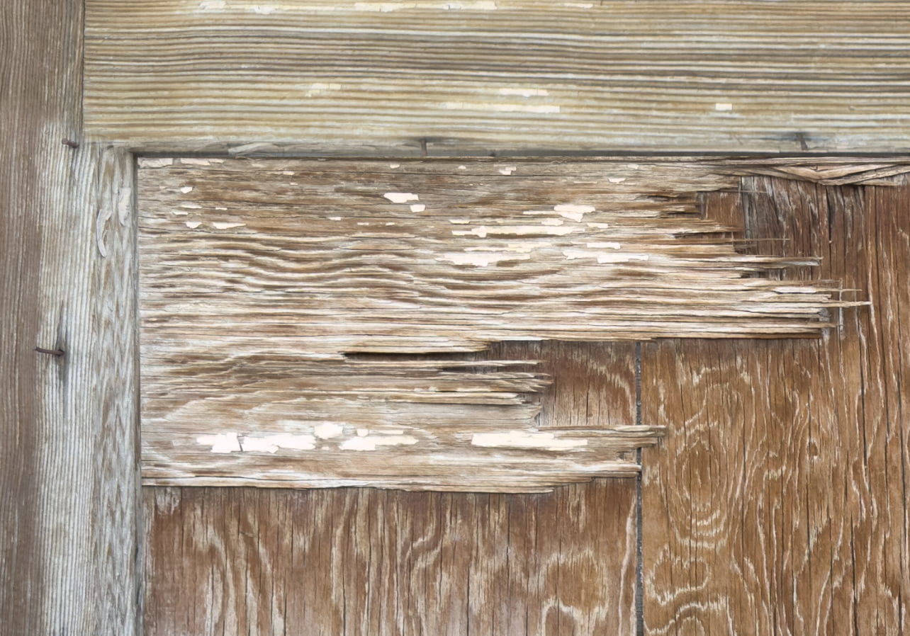 Wendover Abandoned Barracks Wooden left Door close up wood
