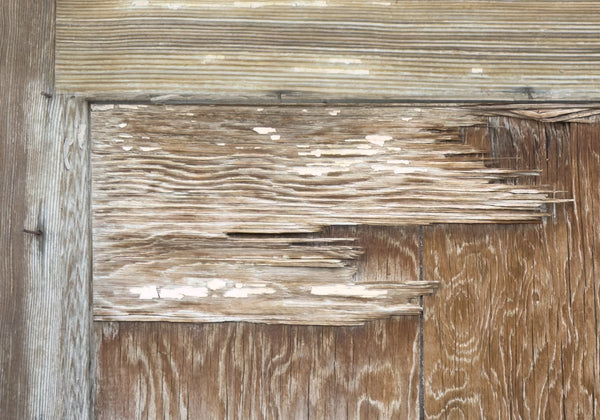 Wendover Abandoned Barracks Wooden left Door close up wood