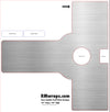 Design template for a door handle push plate with dimensions and RMwraps.com branding.