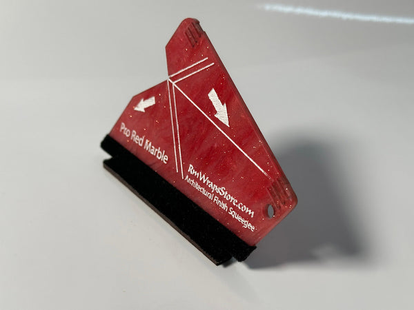 Pro Red Marble Black felt side Squeegee
