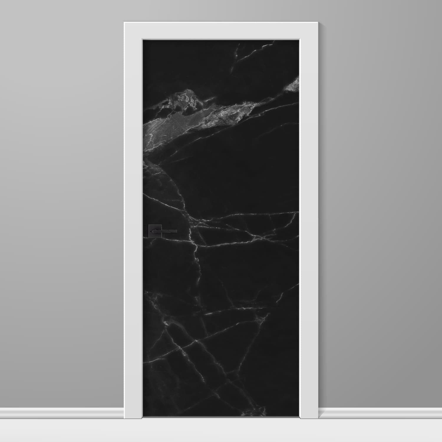 Black Carrara Marble Door Wrap