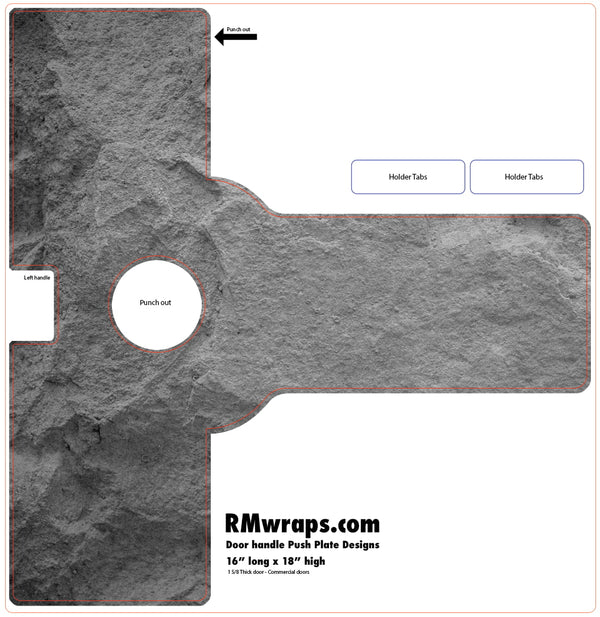 Black wall stone Push Plate Sticker
