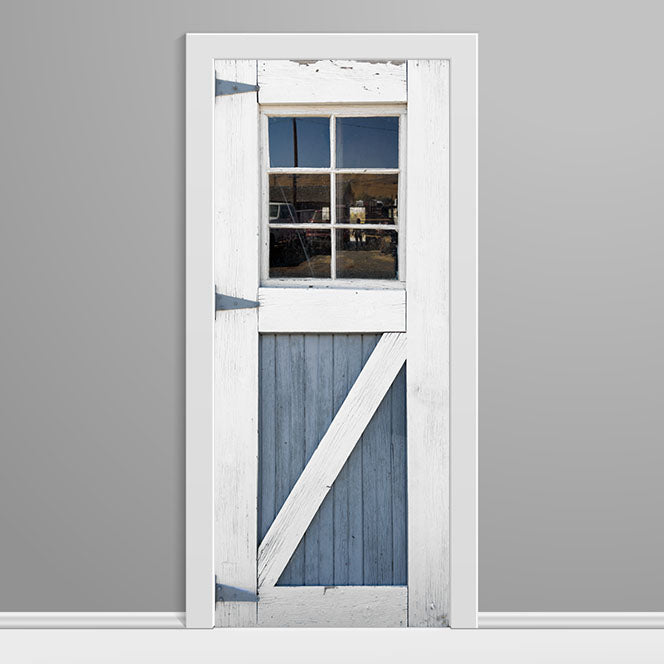 Blue Dairy Farm Door Wrap