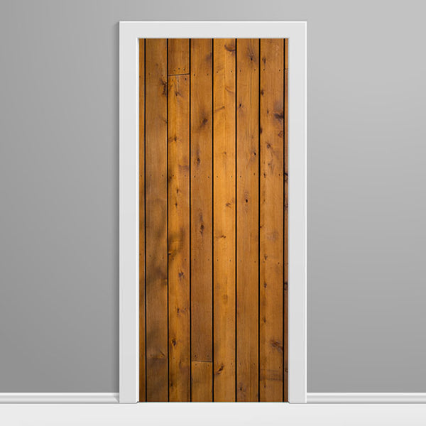 Cedar Wood Planks Custom Printed Door wrap